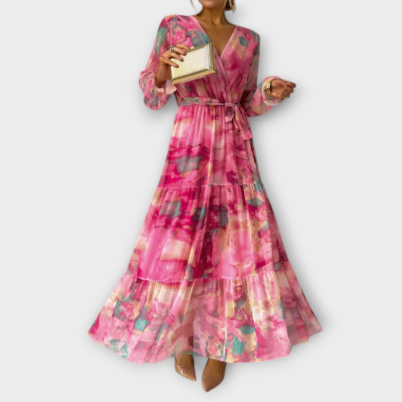 Vestido largo Evelyn - Sueño en acuarela