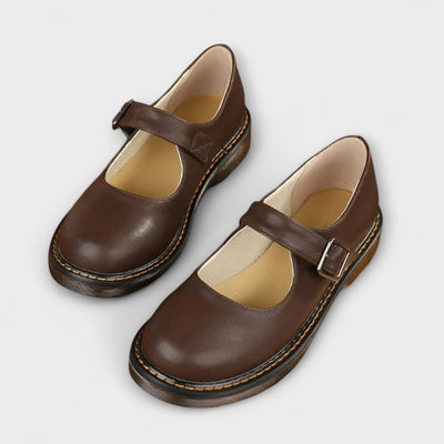 Zapatos vintage para mujer Mary Jane – Zapatos clásicos de cuero con correa y plantilla cómoda