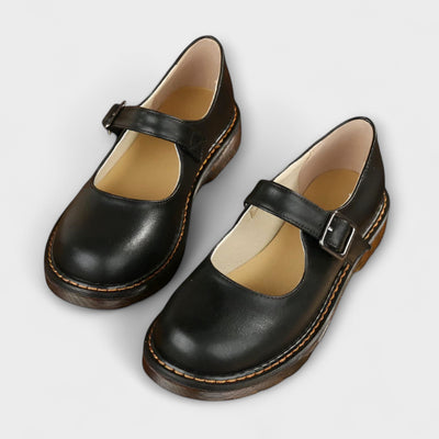 Zapatos vintage para mujer Mary Jane – Zapatos clásicos de cuero con correa y plantilla cómoda