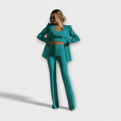 Selina - Conjunto de 3 piezas elegante (Chaqueta, Top, Pantalones)