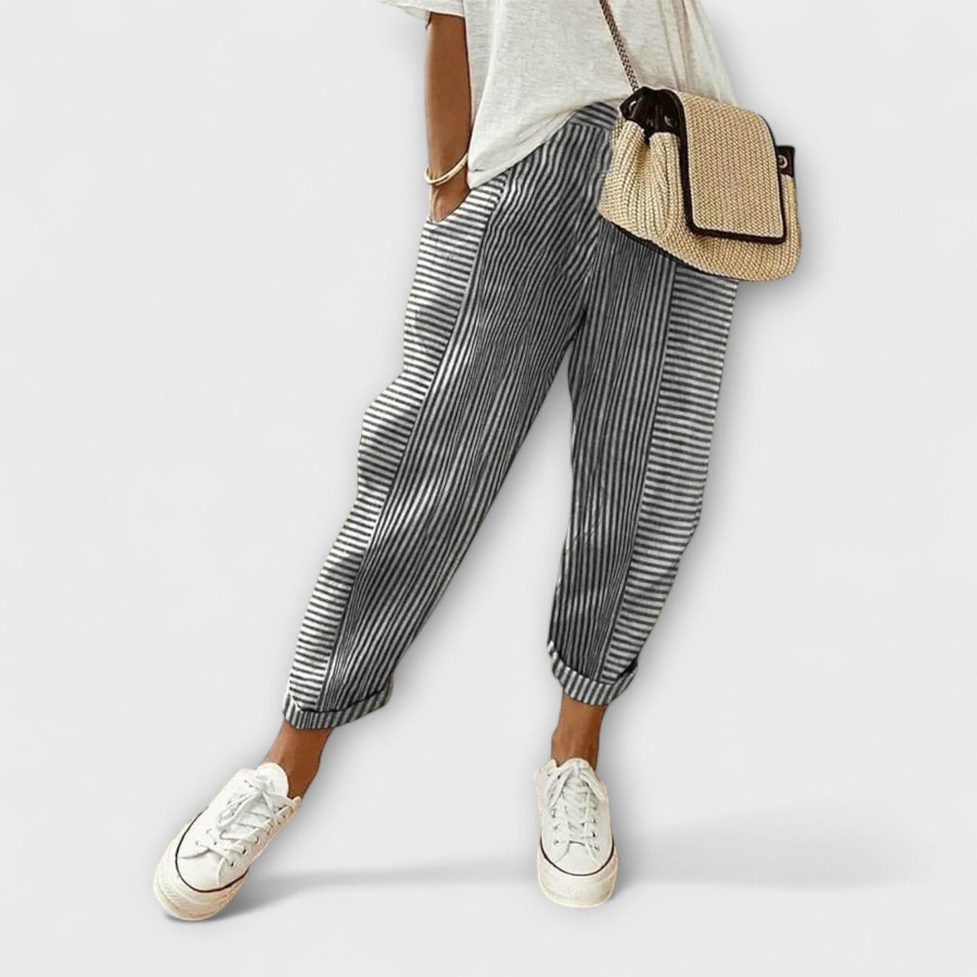 Sanne - Pantalones de rayas cómodos