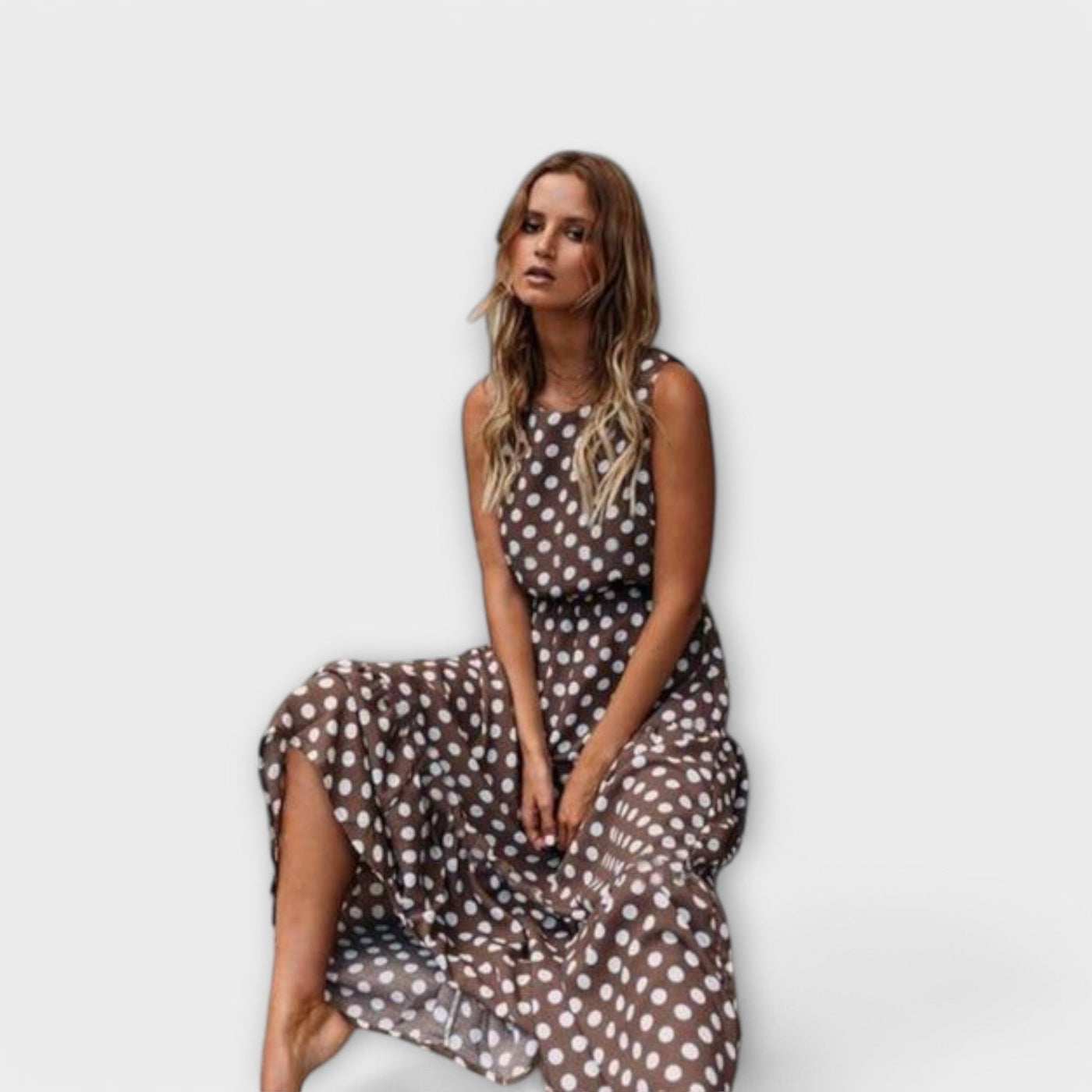 Danae - Vestido midi bohemio con lunares
