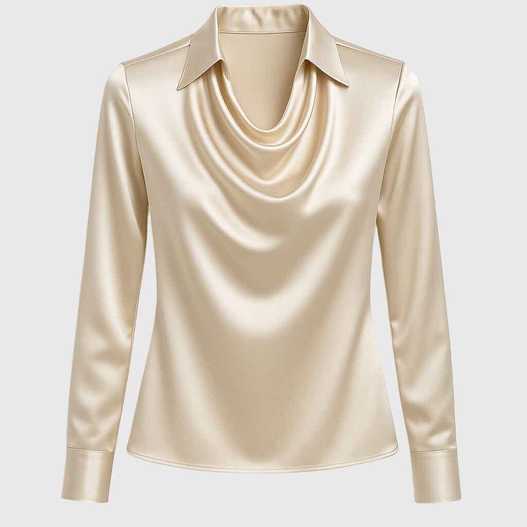 Sylvie | Blusa con brillo lujoso y cuello fruncido