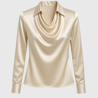 Sylvie | Blusa con brillo lujoso y cuello fruncido