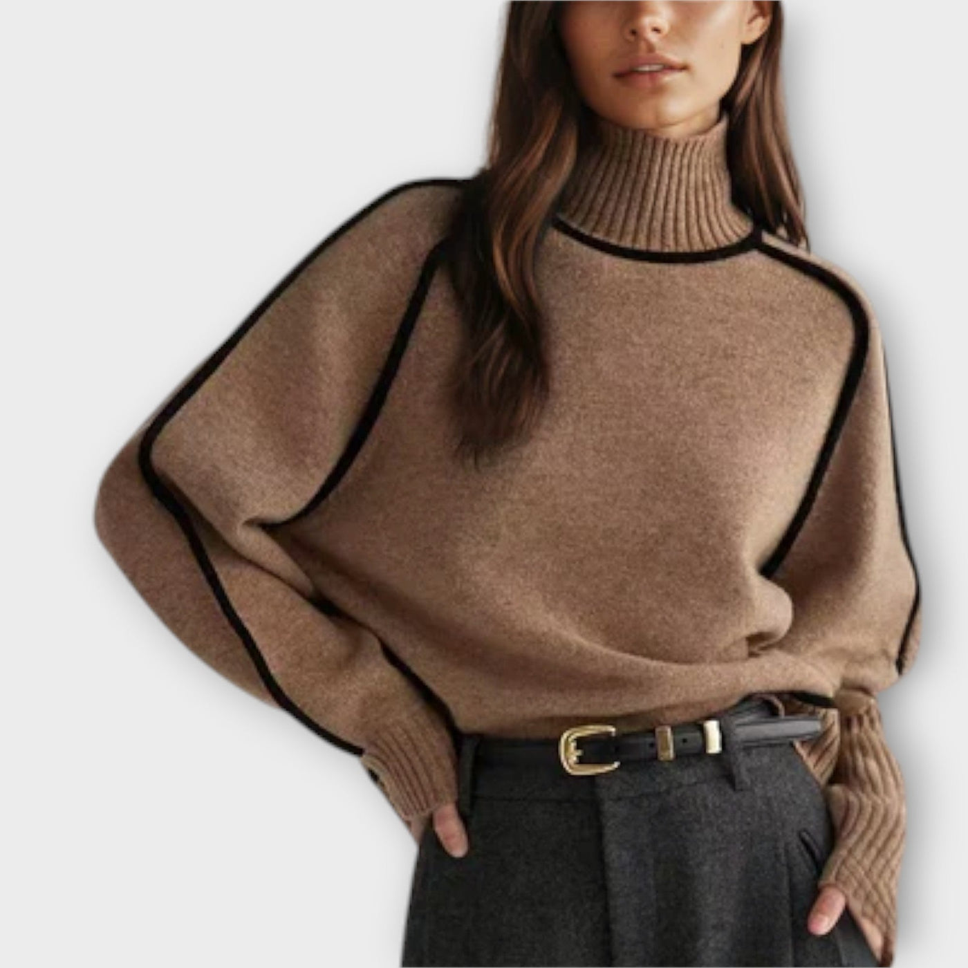 Emilie - Suéter de punto con cuello alto suave y elegante