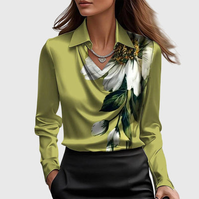 Sylvie | Blusa con brillo lujoso y cuello fruncido