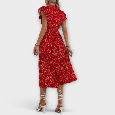Vestido midi elegante de lunares