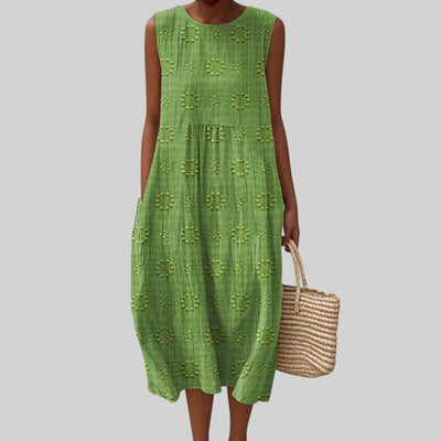 Trully - Vestido de algodón sin mangas con bolsillos