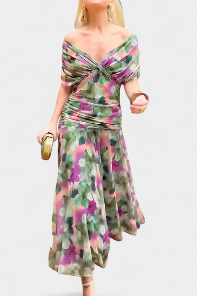 Alondra Vestido Largo Floral Fantasía con Escote en V
