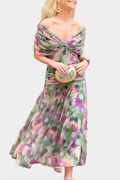 Alondra Vestido Largo Floral Fantasía con Escote en V