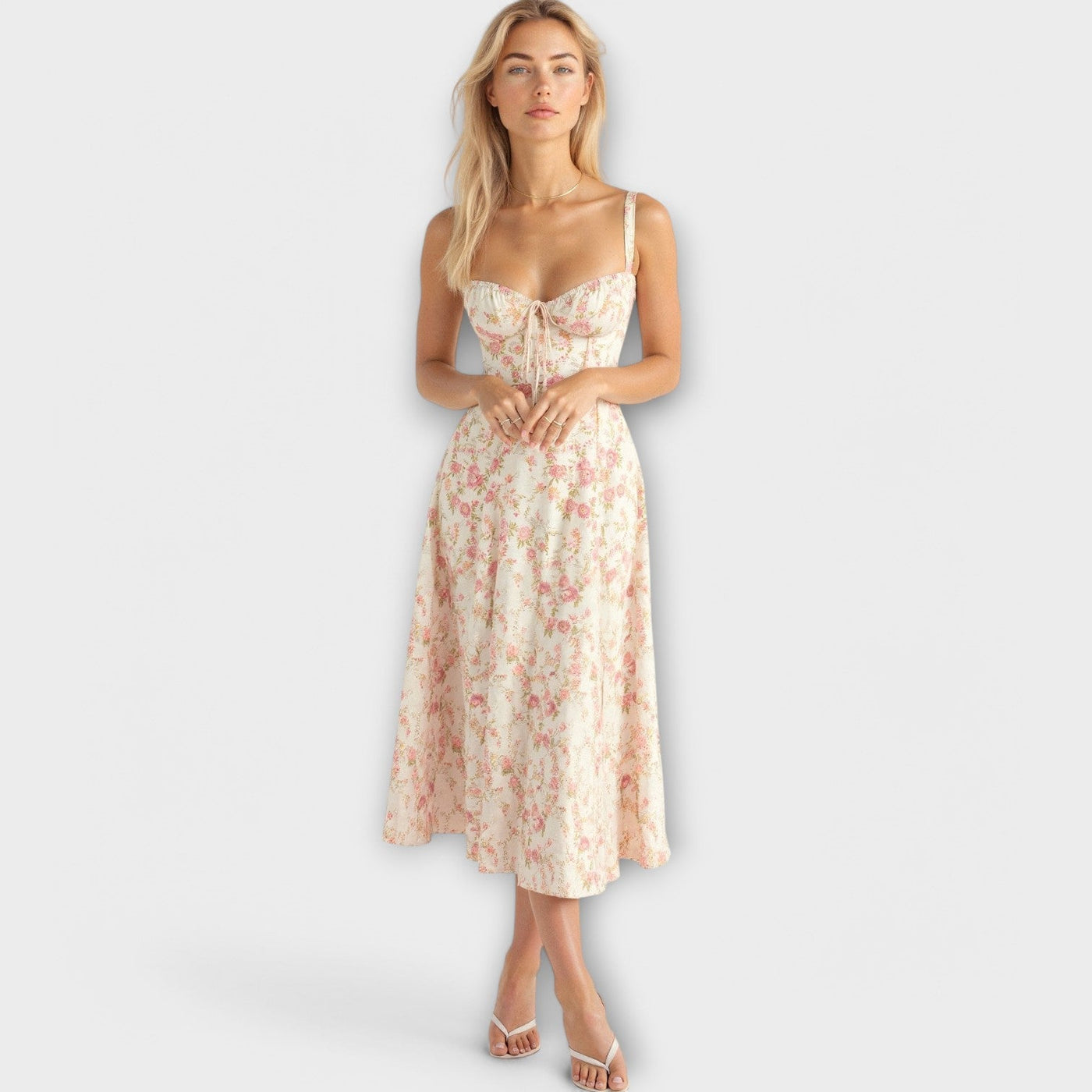 Kiana - Vestido midi cinturón