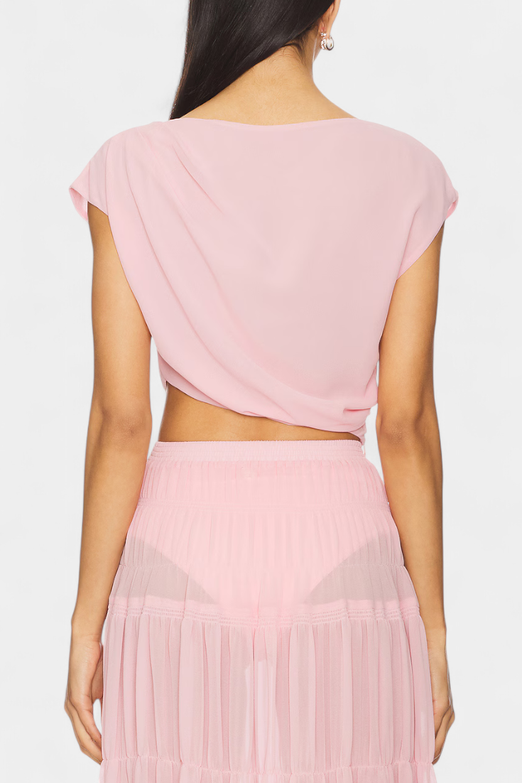 Nalia Falda de Chifón con Cintura Elástica y Capas