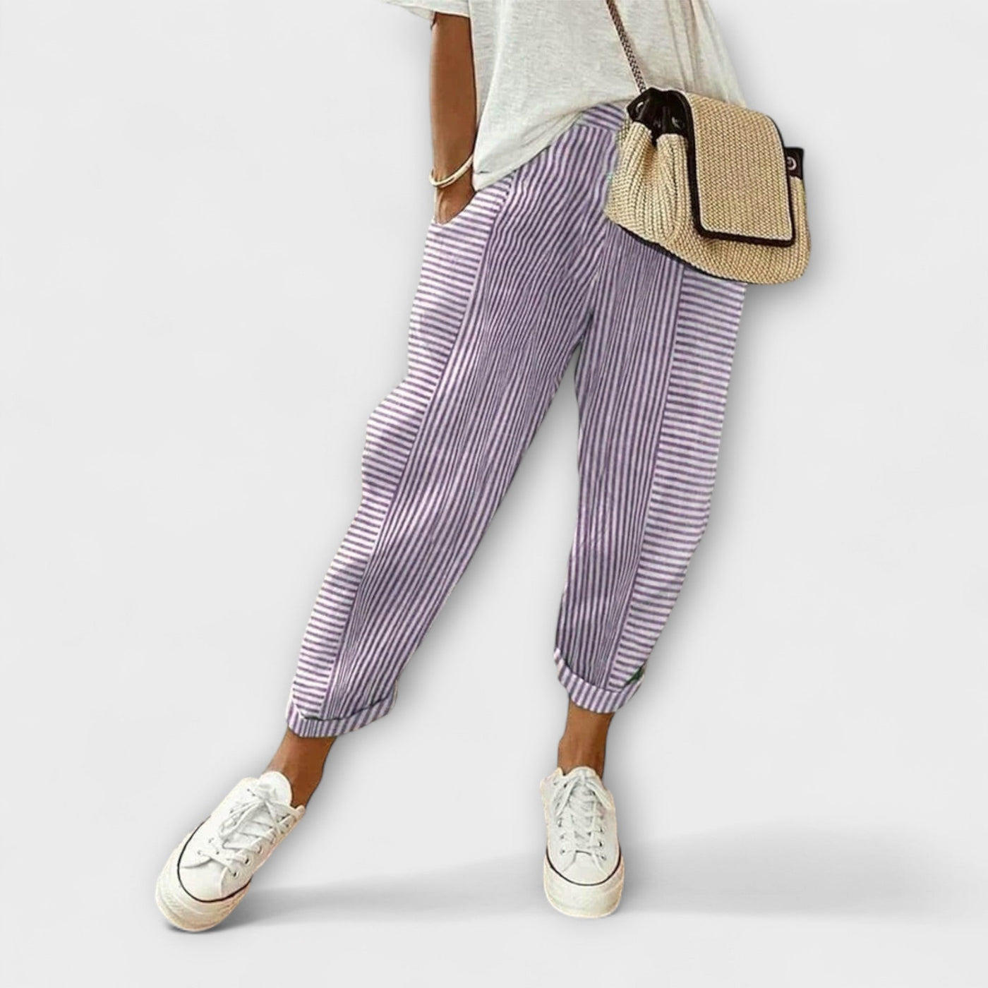 Sanne - Pantalones de rayas cómodos
